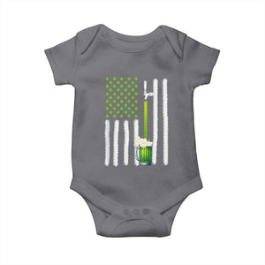 St. Patricks Day Irish Beer American Flag Baby Onesie Brewery Craft Beer TS10 Charcoal Print Your Wear