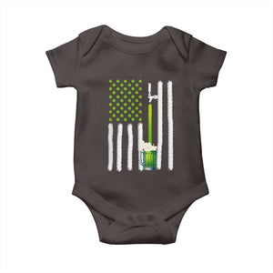 St. Patricks Day Irish Beer American Flag Baby Onesie Brewery Craft Beer TS10 Dark Chocolate Print Your Wear