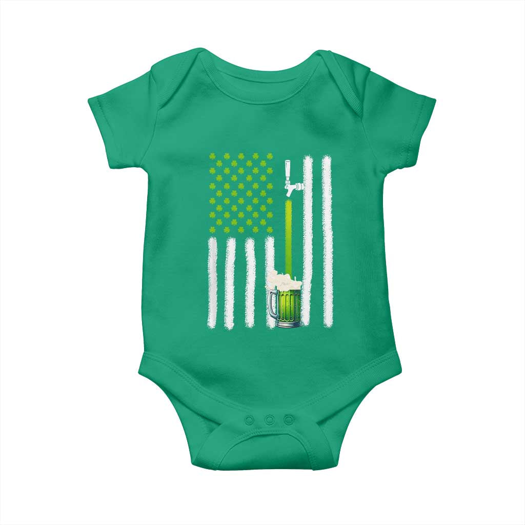 St. Patricks Day Irish Beer American Flag Baby Onesie Brewery Craft Beer TS10 Irish Green Print Your Wear