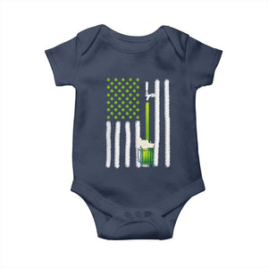 St. Patricks Day Irish Beer American Flag Baby Onesie Brewery Craft Beer TS10 Navy Print Your Wear