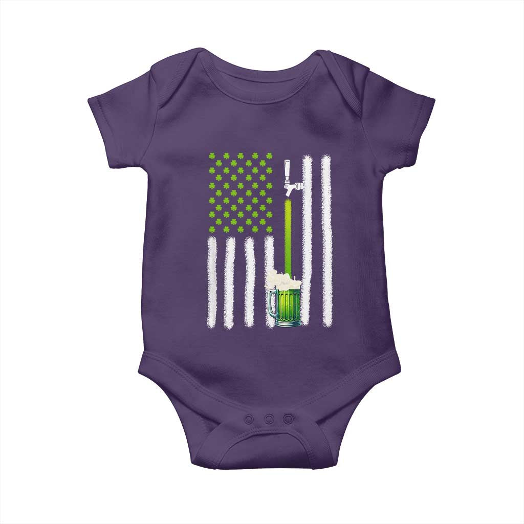 St. Patricks Day Irish Beer American Flag Baby Onesie Brewery Craft Beer TS10 Purple Print Your Wear