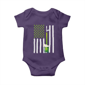St. Patricks Day Irish Beer American Flag Baby Onesie Brewery Craft Beer TS10 Purple Print Your Wear