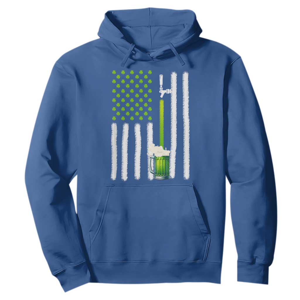 St. Patricks Day Irish Beer American Flag Hoodie Brewery Craft Beer TS10 Royal Blue Print Your Wear