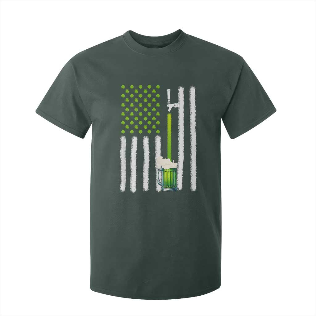 St. Patricks Day Irish Beer American Flag T Shirt For Kid Brewery Craft Beer TS10 Dark Forest Green Print Your Wear