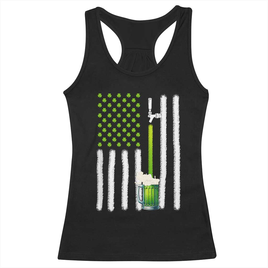 St. Patricks Day Irish Beer American Flag Racerback Tank Top Brewery Craft Beer TS10 Black Print Your Wear