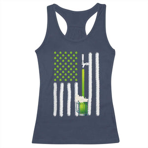 St. Patricks Day Irish Beer American Flag Racerback Tank Top Brewery Craft Beer TS10 Navy Print Your Wear