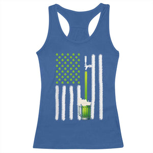 St. Patricks Day Irish Beer American Flag Racerback Tank Top Brewery Craft Beer TS10 Royal Blue Print Your Wear