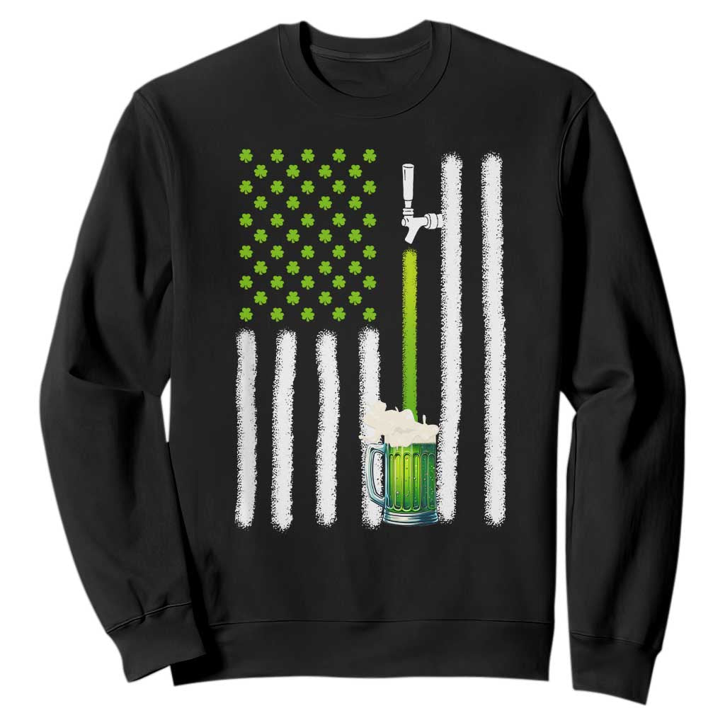 St. Patricks Day Irish Beer American Flag Sweatshirt Brewery Craft Beer TS10 Black Print Your Wear