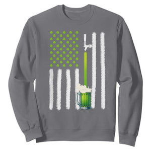 St. Patricks Day Irish Beer American Flag Sweatshirt Brewery Craft Beer TS10 Charcoal Print Your Wear