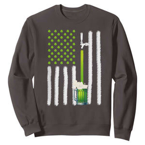 St. Patricks Day Irish Beer American Flag Sweatshirt Brewery Craft Beer TS10 Dark Chocolate Print Your Wear