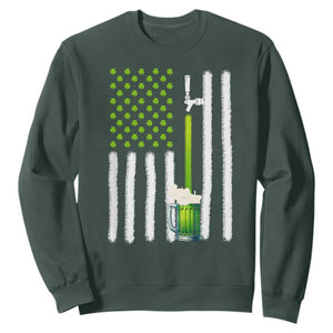St. Patricks Day Irish Beer American Flag Sweatshirt Brewery Craft Beer TS10 Dark Forest Green Print Your Wear