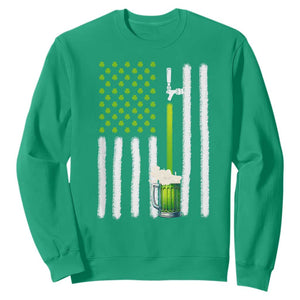 St. Patricks Day Irish Beer American Flag Sweatshirt Brewery Craft Beer TS10 Irish Green Print Your Wear