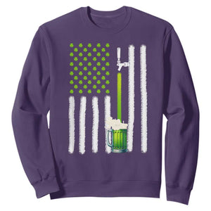 St. Patricks Day Irish Beer American Flag Sweatshirt Brewery Craft Beer TS10 Purple Print Your Wear