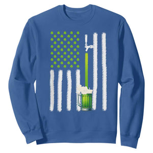 St. Patricks Day Irish Beer American Flag Sweatshirt Brewery Craft Beer TS10 Royal Blue Print Your Wear
