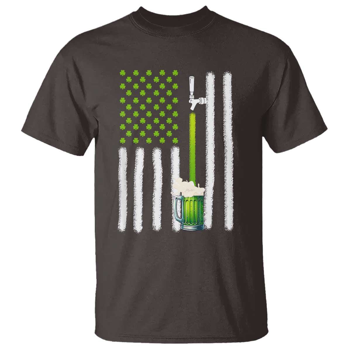 St. Patricks Day Irish Beer American Flag T Shirt Brewery Craft Beer TS10 Dark Chocolate Print Your Wear