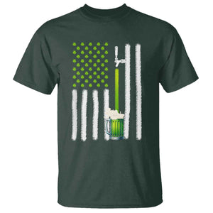 St. Patricks Day Irish Beer American Flag T Shirt Brewery Craft Beer TS10 Dark Forest Green Print Your Wear
