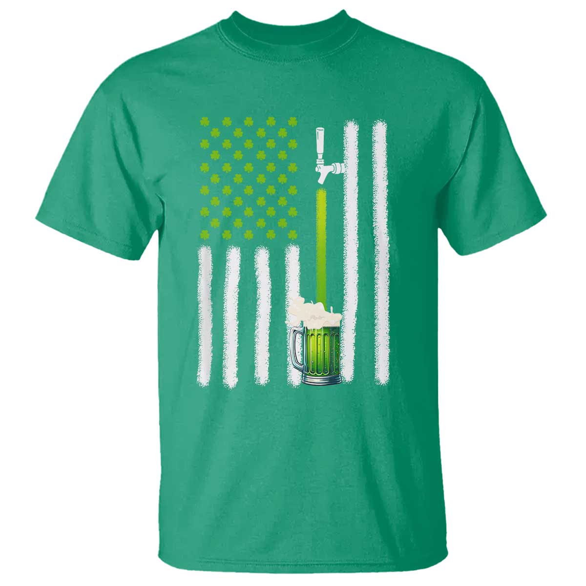 St. Patricks Day Irish Beer American Flag T Shirt Brewery Craft Beer TS10 Irish Green Print Your Wear