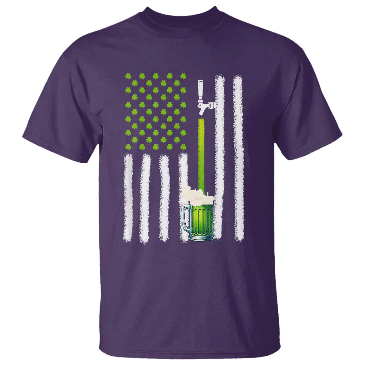 St. Patricks Day Irish Beer American Flag T Shirt Brewery Craft Beer TS10 Purple Print Your Wear