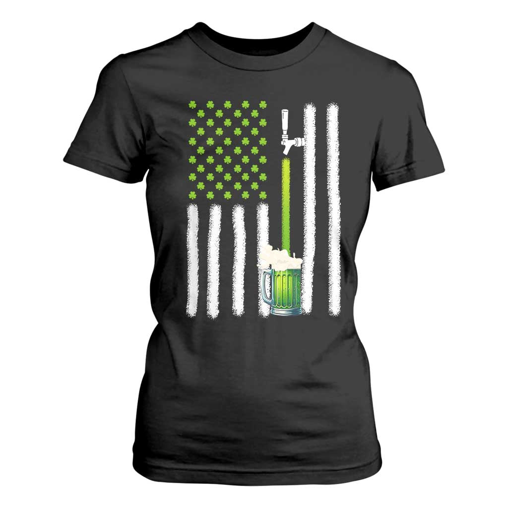 St. Patricks Day Irish Beer American Flag T Shirt For Women Brewery Craft Beer TS10 Black Print Your Wear