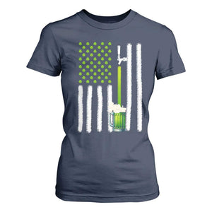St. Patricks Day Irish Beer American Flag T Shirt For Women Brewery Craft Beer TS10 Navy Print Your Wear