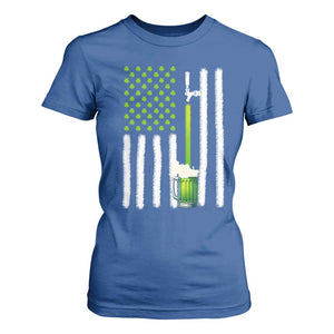 St. Patricks Day Irish Beer American Flag T Shirt For Women Brewery Craft Beer TS10 Royal Blue Print Your Wear
