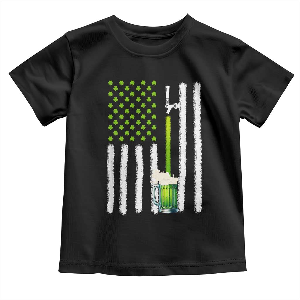 St. Patricks Day Irish Beer American Flag Toddler T Shirt Brewery Craft Beer TS10 Black Print Your Wear
