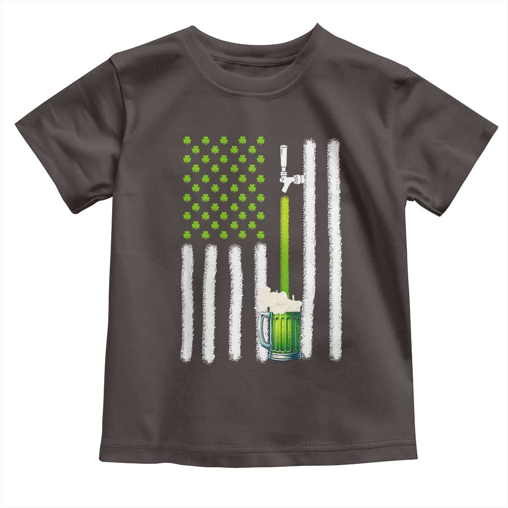 St. Patricks Day Irish Beer American Flag Toddler T Shirt Brewery Craft Beer TS10 Dark Chocolate Print Your Wear