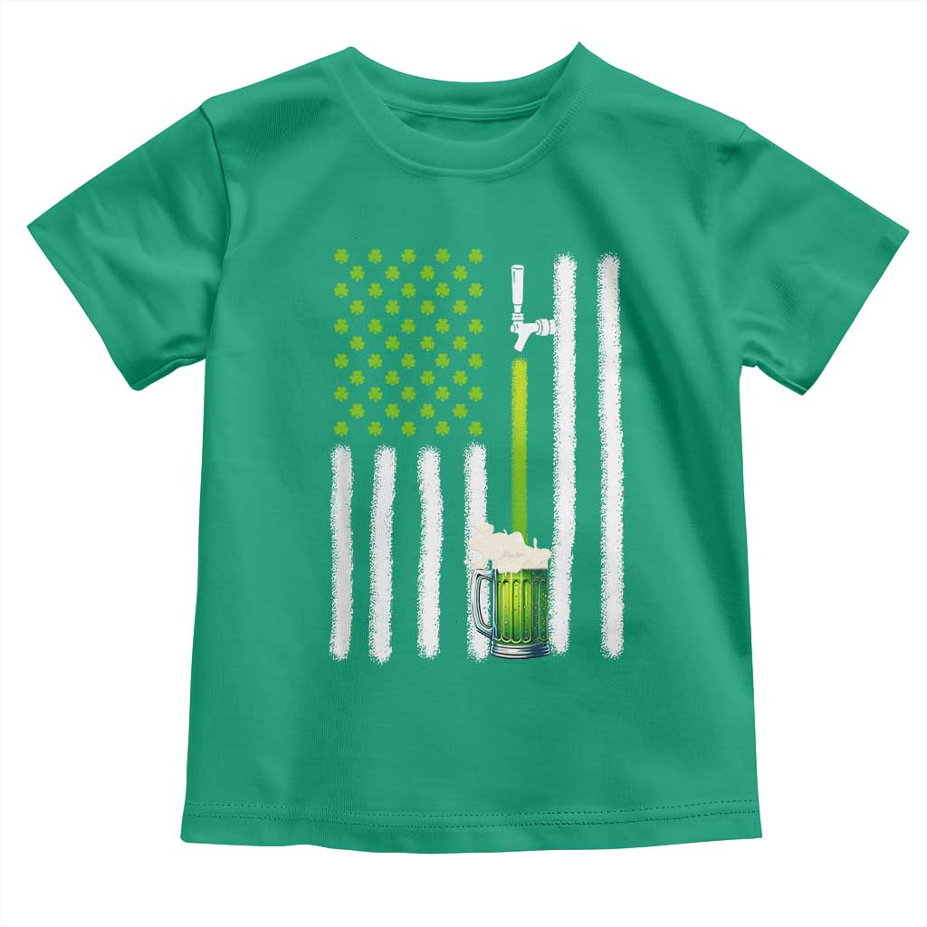 St. Patricks Day Irish Beer American Flag Toddler T Shirt Brewery Craft Beer TS10 Irish Green Print Your Wear