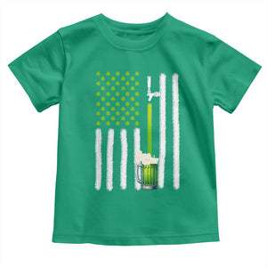 St. Patricks Day Irish Beer American Flag Toddler T Shirt Brewery Craft Beer TS10 Irish Green Print Your Wear