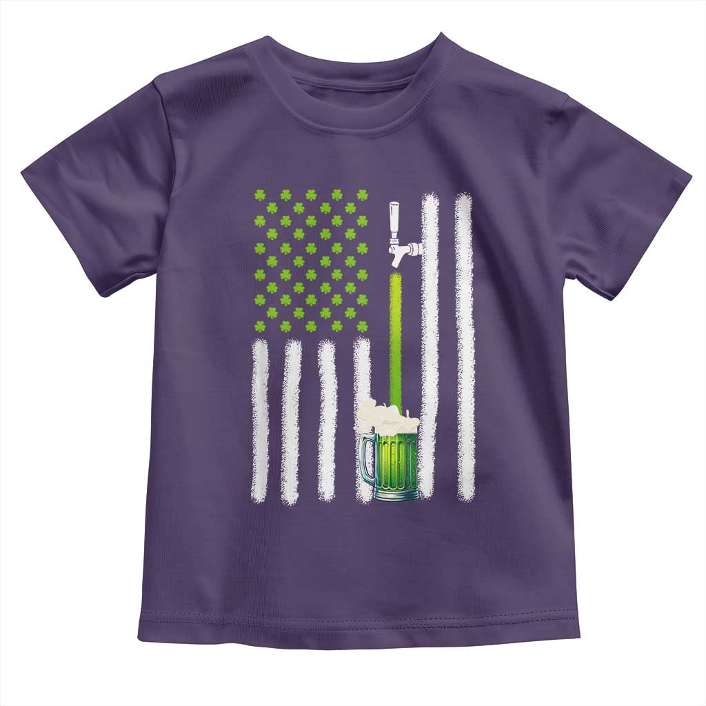St. Patricks Day Irish Beer American Flag Toddler T Shirt Brewery Craft Beer TS10 Purple Print Your Wear
