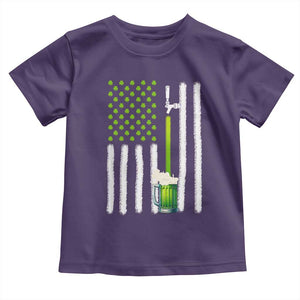 St. Patricks Day Irish Beer American Flag Toddler T Shirt Brewery Craft Beer TS10 Purple Print Your Wear