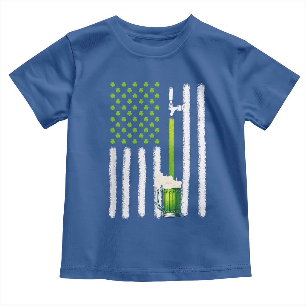 St. Patricks Day Irish Beer American Flag Toddler T Shirt Brewery Craft Beer TS10 Royal Blue Print Your Wear