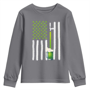 St. Patricks Day Irish Beer American Flag Youth Sweatshirt Brewery Craft Beer TS10 Charcoal Print Your Wear