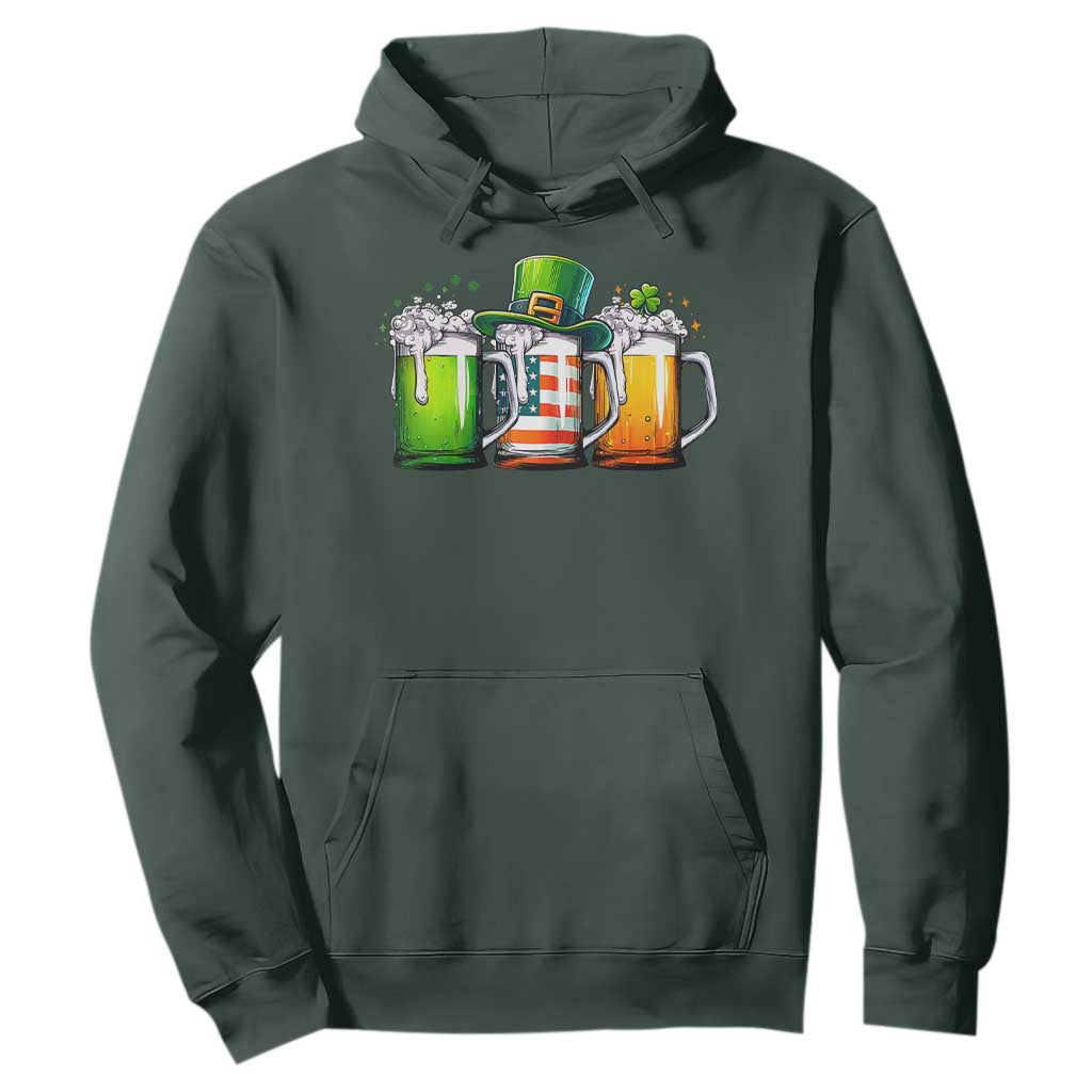 Irish Beer Hoodie Ireland St Patricks Day Drinking Party TS10 Dark Forest Green Print Your Wear