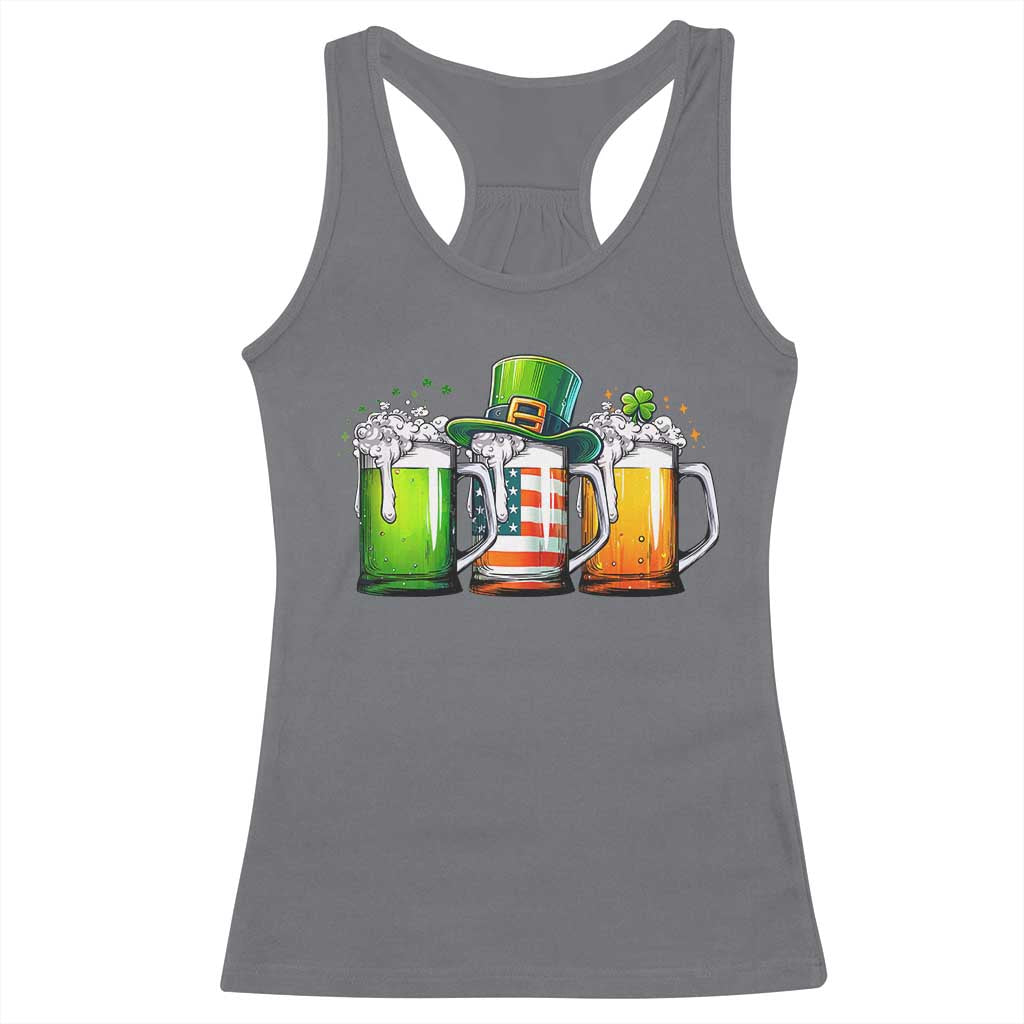 Irish Beer Racerback Tank Top Ireland St Patricks Day Drinking Party TS10 Charcoal Print Your Wear