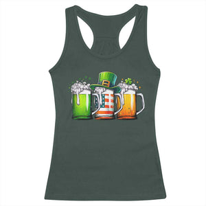 Irish Beer Racerback Tank Top Ireland St Patricks Day Drinking Party TS10 Dark Forest Green Print Your Wear