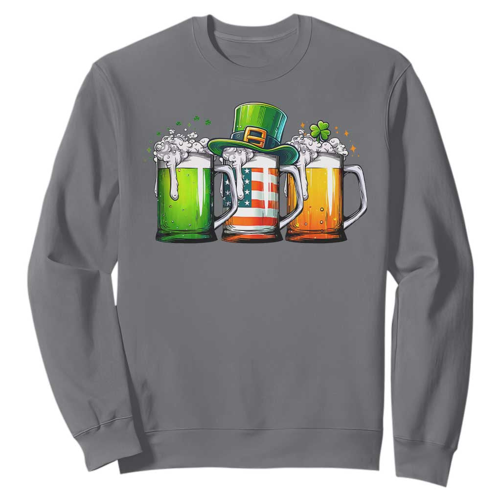 Irish Beer Sweatshirt Ireland St Patricks Day Drinking Party TS10 Charcoal Print Your Wear