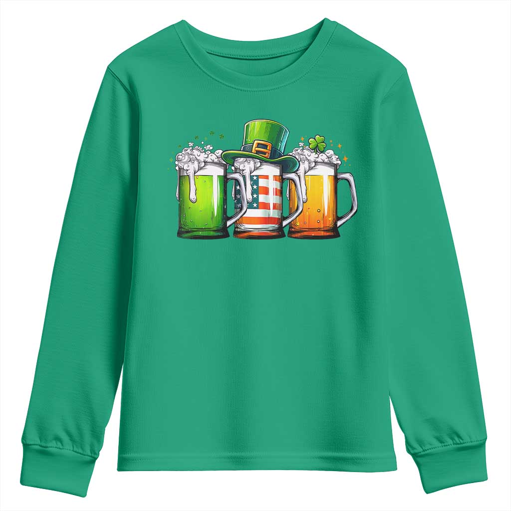 Irish Beer Youth Sweatshirt Ireland St Patricks Day Drinking Party TS10 Irish Green Print Your Wear