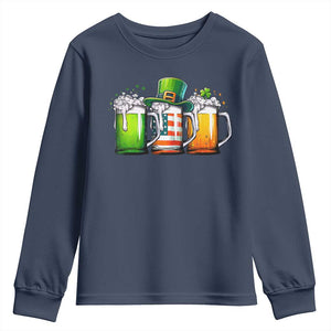 Irish Beer Youth Sweatshirt Ireland St Patricks Day Drinking Party TS10 Navy Print Your Wear