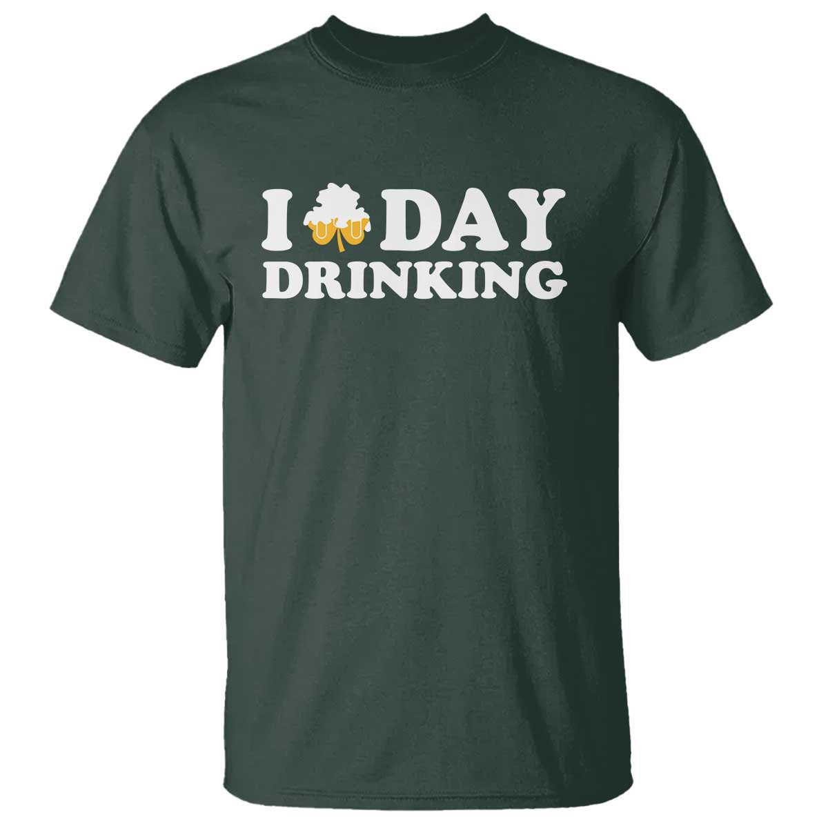 St Patricks Day Irish Beer T Shirt Funny Drinking Party TS10 Dark Forest Green Print Your Wear