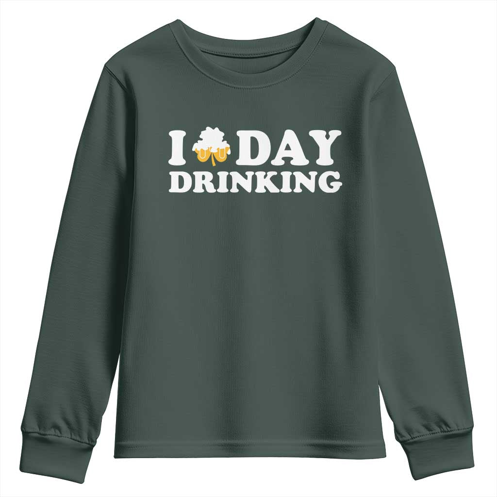 St Patricks Day Irish Beer Youth Sweatshirt Funny Drinking Party TS10 Dark Forest Green Print Your Wear