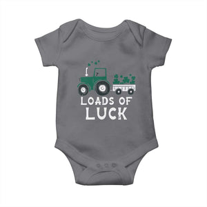 Boys St Patricks Day Baby Onesie Loads Of Luck Lucky Tractor Truck TS10 Charcoal Print Your Wear