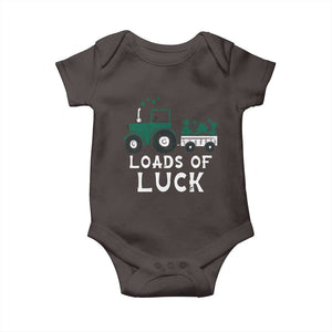 Boys St Patricks Day Baby Onesie Loads Of Luck Lucky Tractor Truck TS10 Dark Chocolate Print Your Wear