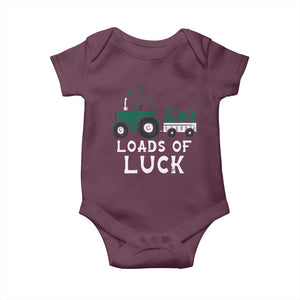 Boys St Patricks Day Baby Onesie Loads Of Luck Lucky Tractor Truck TS10 Maroon Print Your Wear