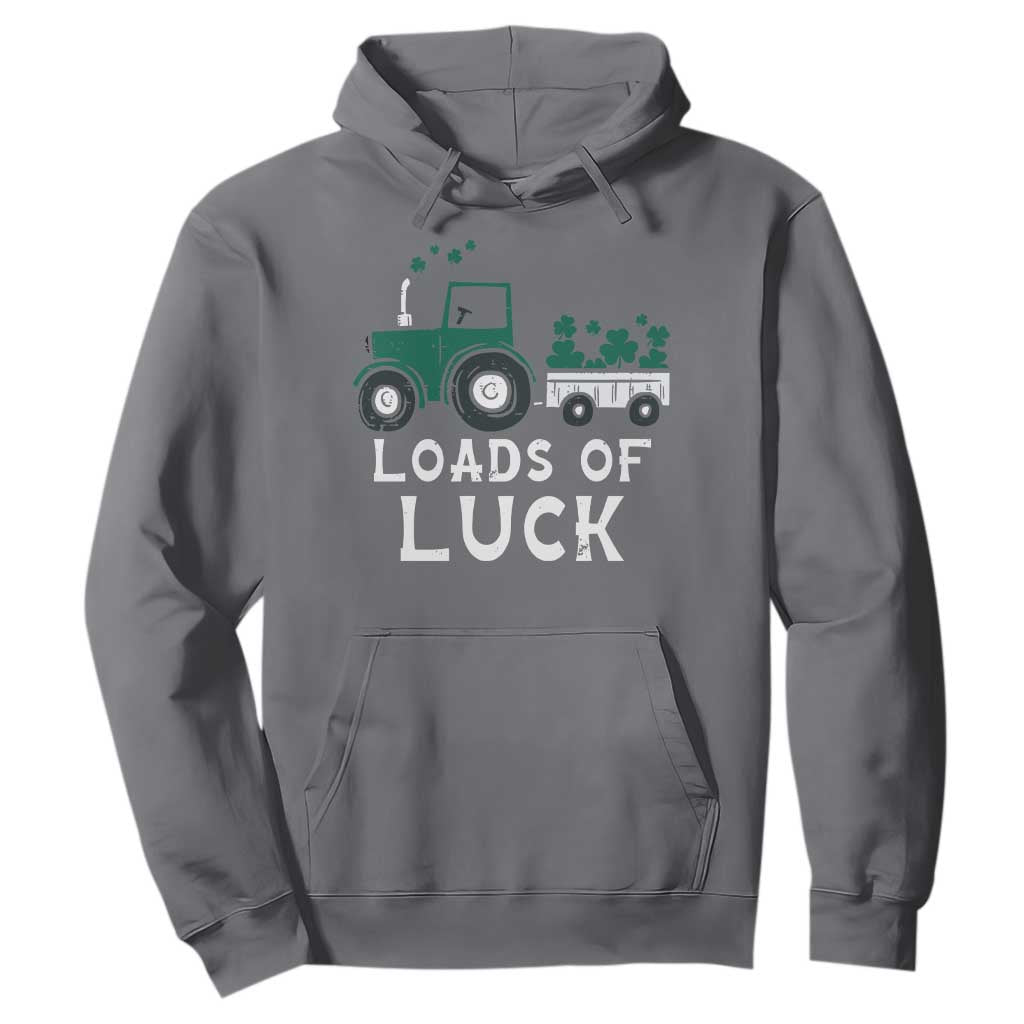Boys St Patricks Day Hoodie Loads Of Luck Lucky Tractor Truck TS10 Charcoal Print Your Wear
