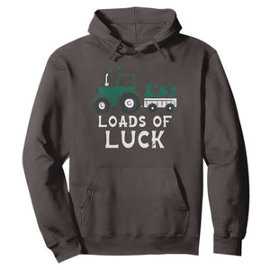 Boys St Patricks Day Hoodie Loads Of Luck Lucky Tractor Truck TS10 Dark Chocolate Print Your Wear