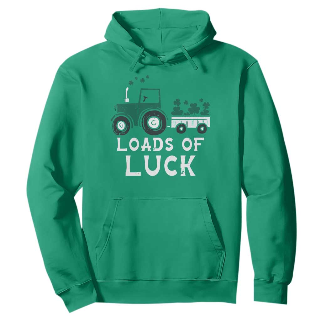 Boys St Patricks Day Hoodie Loads Of Luck Lucky Tractor Truck TS10 Irish Green Print Your Wear
