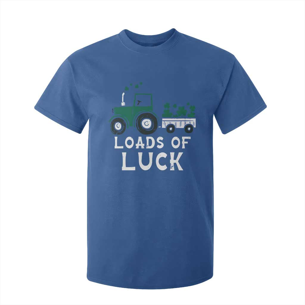 Boys St Patricks Day T Shirt For Kid Loads Of Luck Lucky Tractor Truck TS10 Royal Blue Print Your Wear