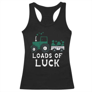 Boys St Patricks Day Racerback Tank Top Loads Of Luck Lucky Tractor Truck TS10 Black Print Your Wear