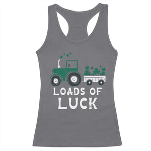 Boys St Patricks Day Racerback Tank Top Loads Of Luck Lucky Tractor Truck TS10 Charcoal Print Your Wear